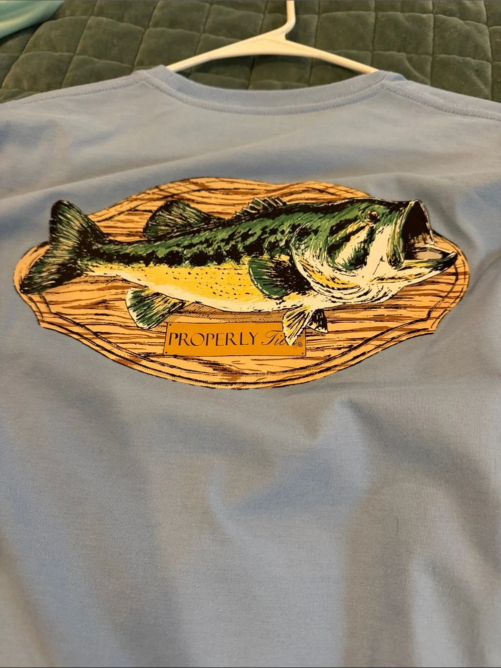 Properly Tied Light Blue Long-Sleeve Fish Graphic Tee men’s medium